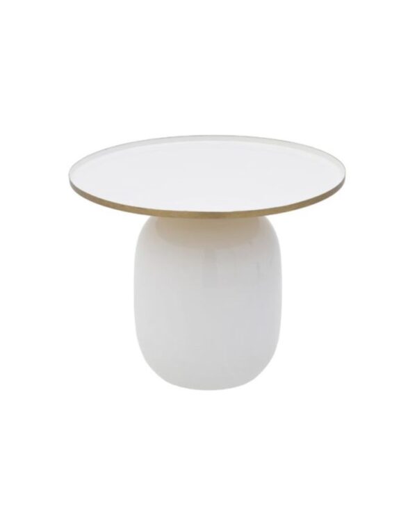 Metalni okrugli Sto u beloj boji 51x42 cm