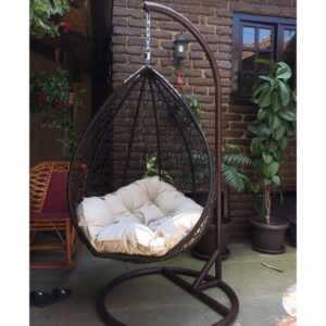 Ljuljaska jaje od ratana braon boja