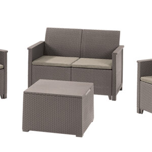 Baštenski set Elodie 2 seater sa box stolom, kapućino