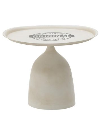 Okrugli metalni sto u bež boji 50 x 42 cm
