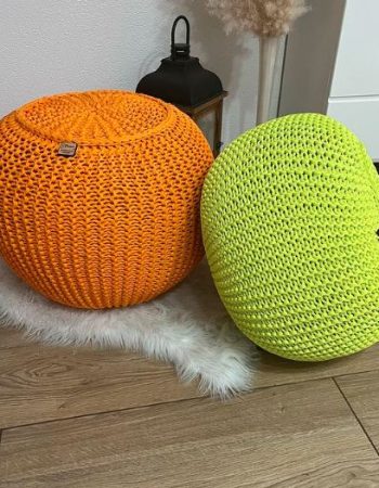 Ručno pleteni taburei 100% pamuk zelena i narandžasta boja