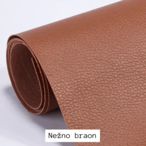 eko koza u svetlo braon boji za reparaciju starih fotelja, namestaja, naslona za ruku, naslona za glavu.